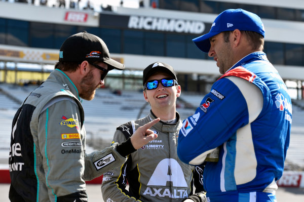 NASCAR XFINITY Series
Virginia529 College Savings 250
Richmond Raceway, Richmond, VA USA
Friday 8 September 2017
Dale Earnhardt Jr, Degree Deodorant Chevrolet Camaro, William Byron, AXALTA Coating Systems Chevrolet Camaro and Elliott Sadler, OneMain Financial Chevrolet Camaro
World Copyright: Nigel Kinrade
LAT Images NASCAR XFINITY Series
Virginia529 College Savings 250
Richmond Raceway, Richmond, VA USA
Friday 8 September 2017
Dale Earnhardt Jr, Degree Deodorant Chevrolet Camaro, William Byron, AXALTA Coating Systems Chevrolet Camaro and Elliott Sadler, OneMain Financial Chevrolet Camaro
World Copyright: Nigel Kinrade
LAT Images