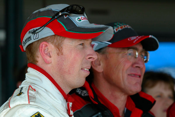 2003 Australian V8 Supercars
Oran Park, Sydney, Australia. 17th August 2003.
Holden driver Steve Richards and team owner Larry Perkins watch there chances in the 2003 championship slip away after another poor finish at Sydneys Oran Park.
World Copyright: Mark Horsburgh/LAT Photographic
ref: Digital Image Only 2003 Australian V8 Supercars
Oran Park, Sydney, Australia. 17th August 2003.
Holden driver Steve Richards and team owner Larry Perkins watch there chances in the 2003 championship slip away after another poor finish at Sydneys Oran Park.
World Copyright: Mark Horsburgh/LAT Photographic
ref: Digital Image Only
