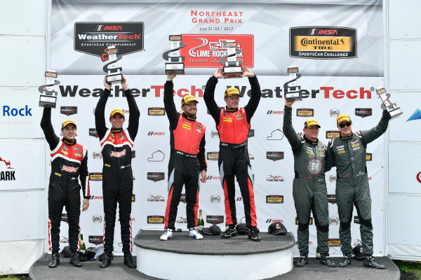 IMSA Continental Tire SportsCar Challenge
Lime Rock Park 120
Lime Rock Park, Lakeville, CT USA
Saturday 22 July 2017 
33, Porsche, Porsche Cayman GT4, GS, Till Bechtolsheimer, Marc Miller,57, Chevrolet, Chevrolet Camaro GT4.R, GS, Matt Bell, Robin Liddell, 28, Porsche, Porsche Cayman GT4, GS, Dylan Murcott, Dillon Machavern
World Copyright: Richard Dole
LAT Images
ref: Digital Image RD_LRP_17_01173