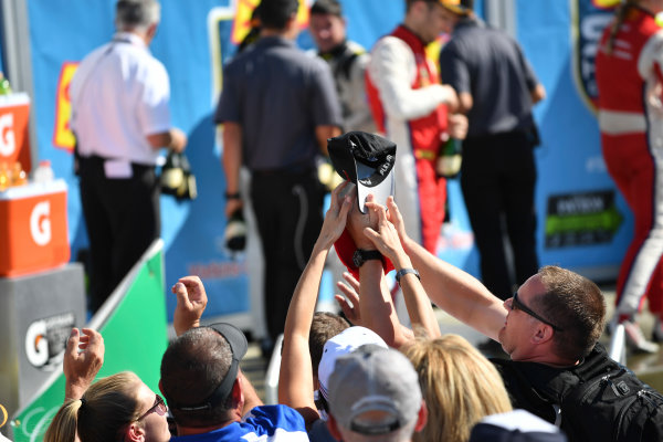 IMSA WeatherTech SportsCar Championship
Sahlen's Six Hours of the Glen
Watkins Glen International, Watkins Glen, NY USA
Sunday 2 July 2017
Fans grab for hat in victory lane.
World Copyright: Richard Dole/LAT Images
ref: Digital Image RD_WGI_17_574 IMSA WeatherTech SportsCar Championship
Sahlen's Six Hours of the Glen
Watkins Glen International, Watkins Glen, NY USA
Sunday 2 July 2017
Fans grab for hat in victory lane.
World Copyright: Richard Dole/LAT Images
ref: Digital Image RD_WGI_17_574