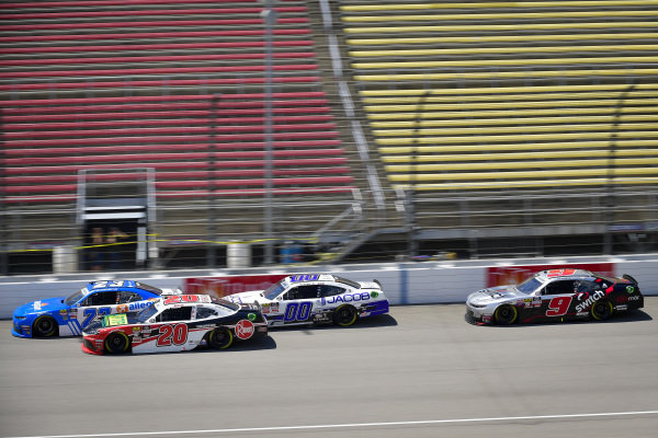 #23: John Hunter Nemechek, GMS Racing, Chevrolet Camaro Fire Alarm Services, INC, #20: Christopher Bell, Joe Gibbs Racing, Toyota Supra Rheem / RTP, #00: Cole Custer, Stewart-Haas Racing, Ford Mustang Jacob Companies, #9: Noah Gragson, JR Motorsports, Chevrolet Camaro Switch