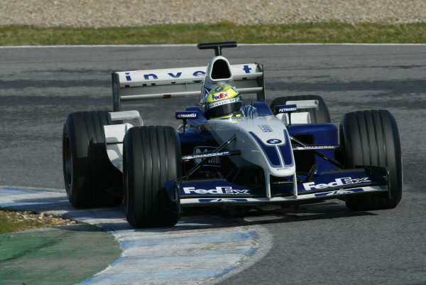 2003 Formula One Testing.
Ralf Schumacher, BMW Williams FW25.
Circuito de Jerez, Spain.
25-28 February 2003.
World Copyright: Spinney/LAT Photographic.
Ref.: 11mb Digital Image only/ Level 8