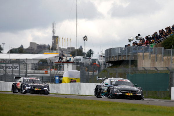 2017 DTM Round 7 
Nürburgring, Germany 
Sunday 10 September 2017.
Robert Wickens, Mercedes-AMG Team HWA, Mercedes-AMG C63 DTM, Marco Wittmann, BMW Team RMG, BMW M4 DTM 
World Copyright: Alexander Trienitz/LAT Images
ref: Digital Image 2017-DTM-Nrbg-AT1-2543