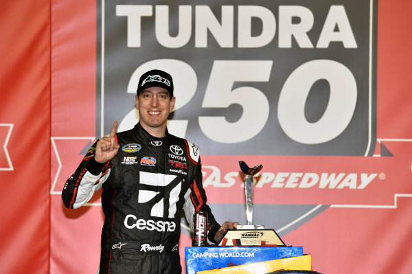 NASCAR Camping World Truck Series
Toyota Tundra 250
Kansas Speedway, Kansas City, KS USA
Friday 12 May 2017
Kyle Busch, Cessna Toyota Tundra celebrates his win in Victory Lane
World Copyright: Nigel Kinrade
LAT Images
ref: Digital Image 17KAN1nk07203 NASCAR Camping World Truck Series
Toyota Tundra 250
Kansas Speedway, Kansas City, KS USA
Friday 12 May 2017
Kyle Busch, Cessna Toyota Tundra celebrates his win in Victory Lane
World Copyright: Nigel Kinrade
LAT Images
ref: Digital Image 17KAN1nk07203