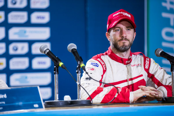 2016/2017 FIA Formula E Championship.
Round 10 - New York City ePrix, Brooklyn, New York, USA.
Sunday 16 July 2017.
Nick Heidfeld (GER), Mahindra Racing, Spark-Mahindra, Mahindra M3ELECTRO, in the press conference.
Photo: Sam Bloxham/LAT/Formula E
ref: Digital Image _W6I3695