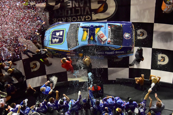 Monster Energy NASCAR Cup Series
Coke Zero 400
Daytona International Speedway, Daytona Beach, FL USA
Saturday 1 July 2017
Ricky Stenhouse Jr, Roush Fenway Racing, Fifth Third Bank Ford Fusion, celebrates in victory lane.
World Copyright: John K Harrelson
LAT Images Monster Energy NASCAR Cup Series
Coke Zero 400
Daytona International Speedway, Daytona Beach, FL USA
Saturday 1 July 2017
Ricky Stenhouse Jr, Roush Fenway Racing, Fifth Third Bank Ford Fusion, celebrates in victory lane.
World Copyright: John K Harrelson
LAT Images