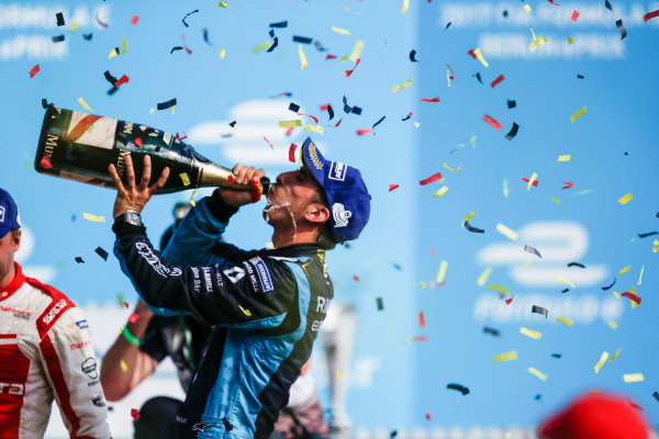 2016/2017 FIA Formula E Championship.
Round 8 - Berlin ePrix, Tempelhof Airport, Berlin, Germany.
Sunday 11 June 2017.
Sebastien Buemi (SUI), Renault e.Dams, Spark-Renault, Renault Z.E 16, sprays the champagne on the podium.
Photo: Alastair Staley/LAT/Formula E
ref: Digital Image _X0W1833 2016/2017 FIA Formula E Championship.
Round 8 - Berlin ePrix, Tempelhof Airport, Berlin, Germany.
Sunday 11 June 2017.
Sebastien Buemi (SUI), Renault e.Dams, Spark-Renault, Renault Z.E 16, sprays the champagne on the podium.
Photo: Alastair Staley/LAT/Formula E
ref: Digital Image _X0W1833