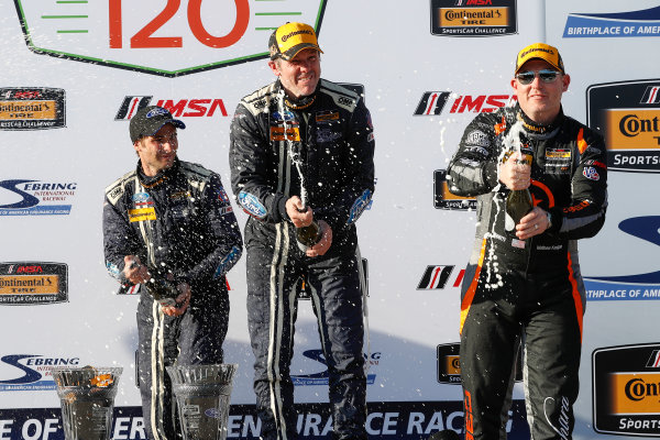 2017 IMSA Continental Tire SportsCar Challenge
Visit Sebring 120
Sebring International Raceway, Sebring, FL USA
Friday 17 March 2017
60, Ford, Ford Mustang, GS, Jade Buford, Scott Maxwell, podium, champgne
World Copyright: MIchael L. Levitt
LAT Images
ref: Digital Image levitt_seb_0317-15410