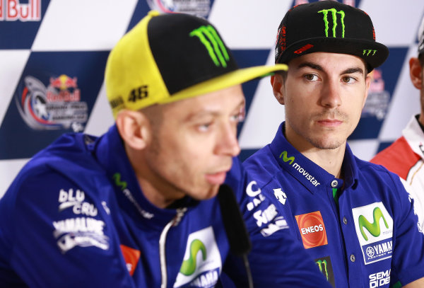 2017 MotoGP Championship - Round 3
Circuit of the Americas, Austin, Texas, USA
Thursday 20 April 2017
Maverick Vi?ales, Yamaha Factory Racing, Valentino Rossi, Yamaha Factory Racing
World Copyright: Gold and Goose Photography/LAT Images
ref: Digital Image 500-1371 2017 MotoGP Championship - Round 3
Circuit of the Americas, Austin, Texas, USA
Thursday 20 April 2017
Maverick Vi?ales, Yamaha Factory Racing, Valentino Rossi, Yamaha Factory Racing
World Copyright: Gold and Goose Photography/LAT Images
ref: Digital Image 500-1371