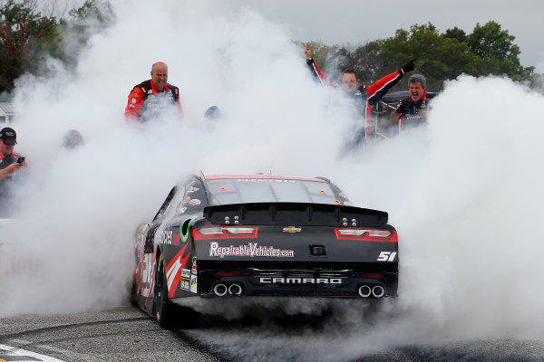 NASCAR XFINITY Series
Johnsonville 180
Road America, Elkhart Lake, WI USA
Sunday 27 August 2017
Jeremy Clements, RepairableVehicles.com Chevrolet Camaro celebrates his win with a burnout 
World Copyright: Russell LaBounty
LAT Images