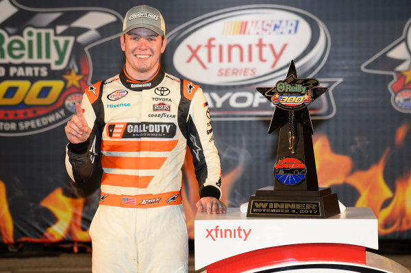 NASCAR XFINITY Series
O’Reilly Auto Parts 300
Texas Motor Speedway
Fort Worth, TX USA
Saturday 4 November 2017
Erik Jones, GameStop Call of Duty WWII Toyota Camry, celebrates in victory Lane.
World Copyright: John K Harrelson
LAT Images