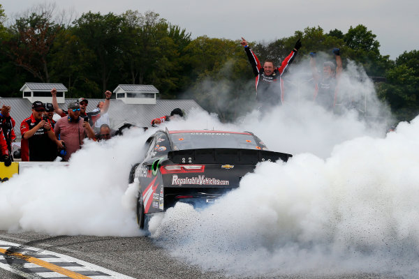 NASCAR XFINITY Series
Johnsonville 180
Road America, Elkhart Lake, WI USA
Sunday 27 August 2017
Jeremy Clements, RepairableVehicles.com Chevrolet Camaro celebrates his win with a burnout 
World Copyright: Russell LaBounty
LAT Images