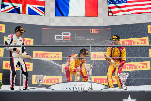 2017 GP3 Series Round 5.
Spa-Francorchamps, Spa, Belgium.
Sunday 27 August 2017.
George Russell (GBR, ART Grand Prix), Giuliano Alesi (FRA, Trident), Ryan Tveter (USA, Trident).
Photo: Zak Mauger/GP3 Series Media Service.
ref: Digital Image _56I3094 2017 GP3 Series Round 5.
Spa-Francorchamps, Spa, Belgium.
Sunday 27 August 2017.
George Russell (GBR, ART Grand Prix), Giuliano Alesi (FRA, Trident), Ryan Tveter (USA, Trident).
Photo: Zak Mauger/GP3 Series Media Service.
ref: Digital Image _56I3094