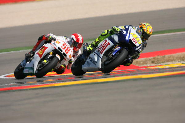 Spain Aragon 17-19 September 2010
Valentino Rossi Fiat Yamaha Team leads Marco Simoncelli