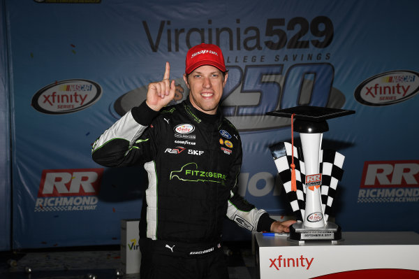 NASCAR XFINITY Series
Virginia529 College Savings 250
Richmond Raceway, Richmond, VA USA
Saturday 9 September 2017
Brad Keselowski, Fitzgerald Glider Kits Ford Mustang wins
World Copyright: Rusty Jarrett
LAT Images NASCAR XFINITY Series
Virginia529 College Savings 250
Richmond Raceway, Richmond, VA USA
Saturday 9 September 2017
Brad Keselowski, Fitzgerald Glider Kits Ford Mustang wins
World Copyright: Rusty Jarrett
LAT Images