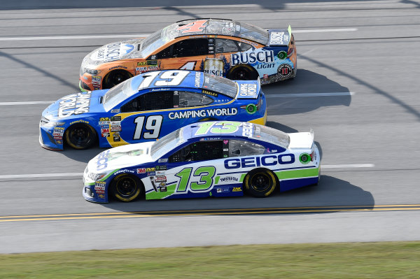 Monster Energy NASCAR Cup Series
Alabama 500
Talladega Superspeedway
Talladega, AL USA
Sunday 15 October 2017
Daniel Suarez, Joe Gibbs Racing, Camping World Toyota Camry, Ty Dillon, Germain Racing, GEICO Chevrolet SS, Kevin Harvick, Stewart-Haas Racing, Busch Light Outdoors Ford Fusion
World Copyright: John K Harrelson
LAT Images