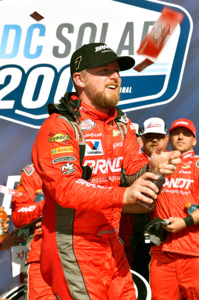 2017 NASCAR Xfinity Series
DC Solar 200
Phoenix International Raceway, Avondale, AZ USA
Saturday 18 March 2017
Justin Allgaier celebrates his win in Victory Lane
World Copyright: Nigel Kinrade/LAT Images
ref: Digital Image 17PHX1nk06444