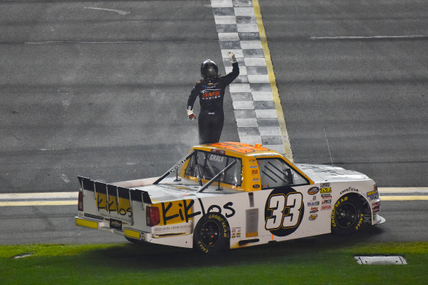 2017 Camping World Truck - NextEra Energy Resources 250
Daytona International Speedway, Daytona Beach, FL USA
Friday 24 February 2017
Kaz Grala celebrates his win with a burnout
World Copyright: Nigel Kinrade/LAT Images
ref: Digital Image 17DAY2nk10743 2017 Camping World Truck - NextEra Energy Resources 250
Daytona International Speedway, Daytona Beach, FL USA
Friday 24 February 2017
Kaz Grala celebrates his win with a burnout
World Copyright: Nigel Kinrade/LAT Images
ref: Digital Image 17DAY2nk10743