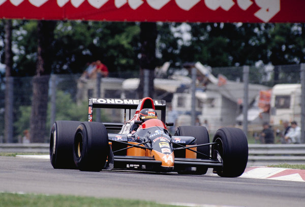 1990 San Marino Grand Prix.
Imola, Italy.
11-13 May 1990.
Olivier Grouillard (Osella FA1M-E Ford).
Ref-90 SM 31.
World Copyright - LAT Photographic

