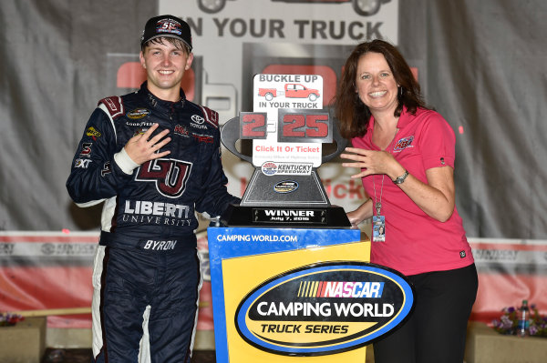 6-7 July, 2016, Sparta, Kentucky USA
William Byron celebrates his win in Victory Lane
?2016, Nigel Kinrade
LAT Photo USA 6-7 July, 2016, Sparta, Kentucky USA
William Byron celebrates his win in Victory Lane
?2016, Nigel Kinrade
LAT Photo USA