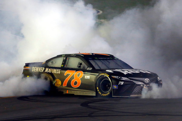 Monster Energy NASCAR Cup Series
Quaker State 400
Kentucky Speedway, Sparta, KY USA
Saturday 8 July 2017
Martin Truex Jr, Furniture Row Racing, Furniture Row/Denver Mattress Toyota Camry celebrates his win with a burnout
World Copyright: Russell LaBounty
LAT Images Monster Energy NASCAR Cup Series
Quaker State 400
Kentucky Speedway, Sparta, KY USA
Saturday 8 July 2017
Martin Truex Jr, Furniture Row Racing, Furniture Row/Denver Mattress Toyota Camry celebrates his win with a burnout
World Copyright: Russell LaBounty
LAT Images