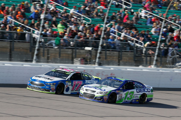 Monster Energy NASCAR Cup Series
Hollywood Casino 400
Kansas Speedway, Kansas City, KS USA
Sunday 22 October 2017
Ricky Stenhouse Jr, Roush Fenway Racing, Fastenal Ford Fusion Ty Dillon, Germain Racing, GEICO Chevrolet SS
World Copyright: Matthew T. Thacker
LAT Images