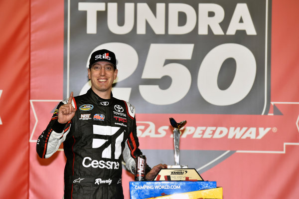 NASCAR Camping World Truck Series
Toyota Tundra 250
Kansas Speedway, Kansas City, KS USA
Friday 12 May 2017
Kyle Busch, Cessna Toyota Tundra celebrates his win in Victory Lane
World Copyright: Nigel Kinrade
LAT Images
ref: Digital Image 17KAN1nk07201 NASCAR Camping World Truck Series
Toyota Tundra 250
Kansas Speedway, Kansas City, KS USA
Friday 12 May 2017
Kyle Busch, Cessna Toyota Tundra celebrates his win in Victory Lane
World Copyright: Nigel Kinrade
LAT Images
ref: Digital Image 17KAN1nk07201