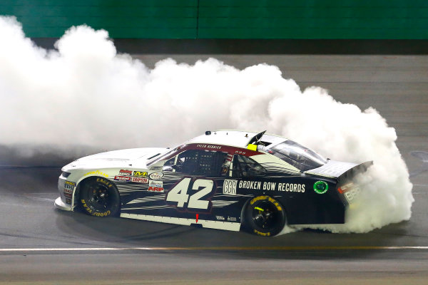 NASCAR XFINITY Series
VisitMyrtleBeach.com 300
Kentucky Speedway
Sparta, KY USA
Saturday 23 September 2017
Tyler Reddick, BBR/Jason Aldean Chevrolet Camaro celebrates his win with a burnout
World Copyright: Russell LaBounty
LAT Images NASCAR XFINITY Series
VisitMyrtleBeach.com 300
Kentucky Speedway
Sparta, KY USA
Saturday 23 September 2017
Tyler Reddick, BBR/Jason Aldean Chevrolet Camaro celebrates his win with a burnout
World Copyright: Russell LaBounty
LAT Images
