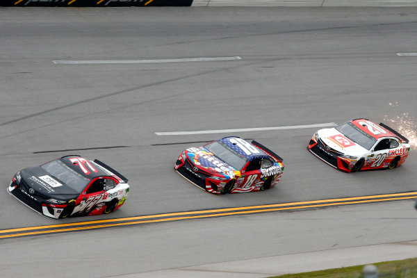 Monster Energy NASCAR Cup Series
GEICO 500
Talladega Superspeedway, Talladega, AL USA
Friday 5 May 2017
Erik Jones, Furniture Row Racing, ToyotaCare Toyota Camry, Kyle Busch, Joe Gibbs Racing, Skittles Red, White, & Blue Toyota Camry, Matt Kenseth, Joe Gibbs Racing, Circle K Toyota Camry
World Copyright: Lesley Ann Miller
LAT Images
ref: Digital Image lam_170505DEGA49030