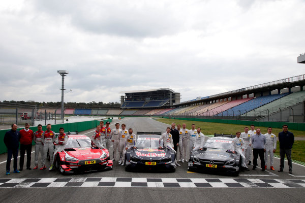 2017 DTM Testing & Media Day
Hockenheim, Germany.
Thursday 6 April 2017. All 2017 drivers with Gerhard Berger, ITR Chairman, Dieter Gass, Head of DTM Audi Sport, Jens Marquardt, BMW Motorsport Director, Ullrich Fritz, Team principal Mercedes-AMG HWA, Florian Zitlsperger, ITR.
World Copyright: Alexander Trienitz/LAT Images
ref: Digital Image 2017-DTM-MD-HH-AT1-0313 2017 DTM Testing & Media Day
Hockenheim, Germany.
Thursday 6 April 2017. All 2017 drivers with Gerhard Berger, ITR Chairman, Dieter Gass, Head of DTM Audi Sport, Jens Marquardt, BMW Motorsport Director, Ullrich Fritz, Team principal Mercedes-AMG HWA, Florian Zitlsperger, ITR.
World Copyright: Alexander Trienitz/LAT Images
ref: Digital Image 2017-DTM-MD-HH-AT1-0313