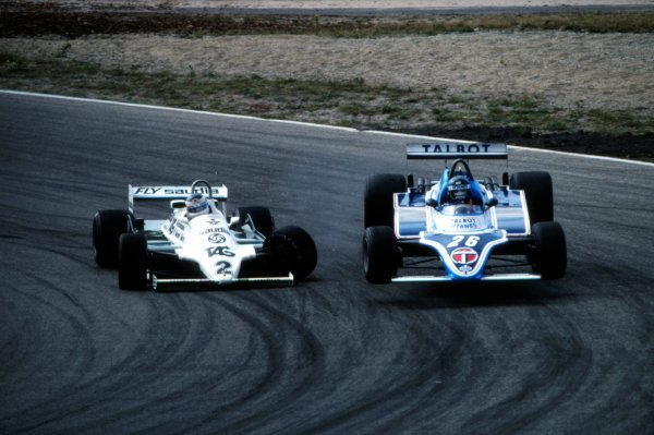 Carlos Reutemann (ARG), Williams FW07C, attempts to overtake Jacques Laffite (FRA), Ligier JS17, on lap 18. Reutemann then crashed into the side of Laffite briefly launching him into the air and then into the catch-fencing. Reutemann retired with broken suspension.
Dutch Grand Prix, Rd12, Zandvoort, The Netherlands, 30 August 1981.
BEST IMAGE Carlos Reutemann (ARG), Williams FW07C, attempts to overtake Jacques Laffite (FRA), Ligier JS17, on lap 18. Reutemann then crashed into the side of Laffite briefly launching him into the air and then into the catch-fencing. Reutemann retired with broken suspension.
Dutch Grand Prix, Rd12, Zandvoort, The Netherlands, 30 August 1981.
BEST IMAGE