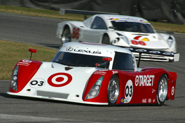 January 7-9, 2005, Daytona International Speedway 
The Target-Chip Ganassi Racing Lexus Riley (03) of Casey Mears, Scott Dixon and Darren Manning was one of the weekends quickest, lead the Synergy Racing BMW/Picchio of Steve Marshall, Blacksburg, Danny Marshall, Peyton Sellers,Archie Urciuoli and Walt Bohren
-2005, GREG ALECK, LAT Photographic