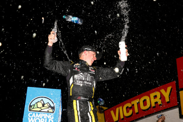 NASCAR Camping World Truck Series
M&M?s 200 presented by Casey?s General Store
Iowa Speedway, Newton, IA USA
Friday 23 June 2017
John Hunter Nemechek, Fire Alarm Services/Romco Equipment Co. Chevrolet Silverado celebrates in victory lane
World Copyright: Russell LaBounty
LAT Images NASCAR Camping World Truck Series
M&M?s 200 presented by Casey?s General Store
Iowa Speedway, Newton, IA USA
Friday 23 June 2017
John Hunter Nemechek, Fire Alarm Services/Romco Equipment Co. Chevrolet Silverado celebrates in victory lane
World Copyright: Russell LaBounty
LAT Images