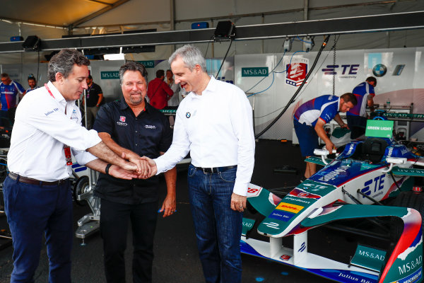2016/2017 FIA Formula E Championship.
Round 9 - New York City ePrix, Brooklyn, New York, USA.
Saturday 15 July 2017.
Alejandro Agag, Michael Andretti and Jens Marquardt, BMW Motorsport Director pose for a picture.
Photo: Sam Bloxham/LAT/Formula E
ref: Digital Image _W6I2029 2016/2017 FIA Formula E Championship.
Round 9 - New York City ePrix, Brooklyn, New York, USA.
Saturday 15 July 2017.
Alejandro Agag, Michael Andretti and Jens Marquardt, BMW Motorsport Director pose for a picture.
Photo: Sam Bloxham/LAT/Formula E
ref: Digital Image _W6I2029