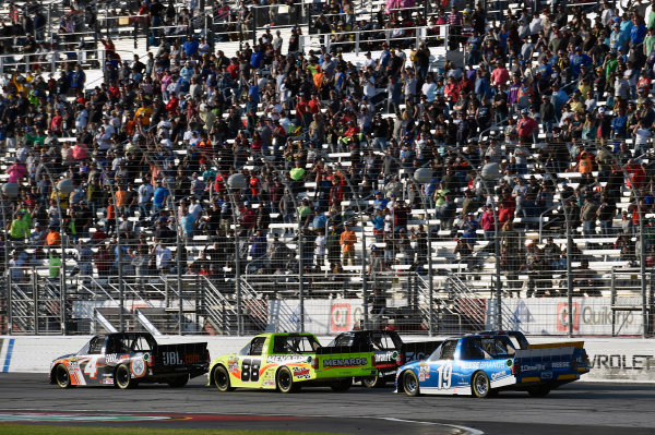 2017 NASCAR Camping World Truck Series - Active Pest Control 200
Atlanta Motor Speedway, Hampton, GA USA
Saturday 4 March 2017
Christopher Bell, Matt Crafton and Austin Cindric
World Copyright: Nigel Kinrade/LAT Images
ref: Digital Image 17ATL1nk06361