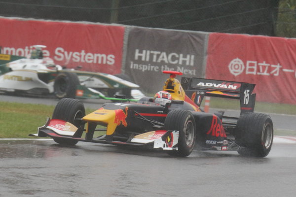 2017 Japanese Super Formula.
Suzuka, Japan. 21st - 22nd October 2017. Rd 7. Cancelled race due to Typhoon.
2017 Driver?s 2nd position & Rookie of the Year Pierre Gasly ( #15 TEAM MUGEN SF14 ) action
World Copyright: Yasushi Ishihara / LAT Images.
Ref: 2017_SF_Rd7_015