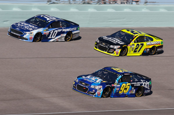 Monster Energy NASCAR Cup Series
Ford EcoBoost 400
Homestead-Miami Speedway, Homestead, FL USA
Sunday 19 November 2017
Michael McDowell, Leavine Family Racing, Chevrolet SS Danica Patrick, Stewart-Haas Racing, Aspen Dental Ford Fusion Paul Menard, Richard Childress Racing, Richmond/Menards Chevrolet SS
World Copyright: Matthew T. Thacker
LAT Images