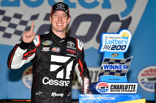 NASCAR Camping World Truck Series
North Carolina Education Lottery 200
Charlotte Motor Speedway, Concord, NC USA
Friday 19 May 2017
Kyle Busch, Cessna Toyota Tundra celebrates his win in Victory Lane
World Copyright: Nigel Kinrade
LAT Images
ref: Digital Image 17CLT1nk04958