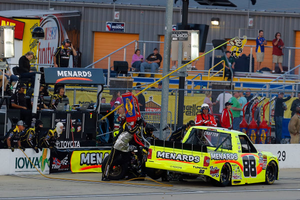NASCAR Camping World Truck Series
M&M?s 200 presented by Casey?s General Store
Iowa Speedway, Newton, IA USA
Friday 23 June 2017
Matt Crafton, Fisher Nuts/Menards Toyota Tundra pit stop
World Copyright: Russell LaBounty
LAT Images NASCAR Camping World Truck Series
M&M?s 200 presented by Casey?s General Store
Iowa Speedway, Newton, IA USA
Friday 23 June 2017
Matt Crafton, Fisher Nuts/Menards Toyota Tundra pit stop
World Copyright: Russell LaBounty
LAT Images