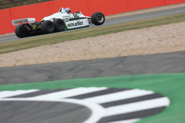 Silverstone, Northamptonshire, UK.
Saturday 15 July 2017.
Paul di Resta drives a 1982 Williams FW08B Cosworth 6 wheeled F1 car in a parade as part of the Williams 40th Anniversary celebrations.
World Copyright: Dom Romney/LAT Images
ref: Digital Image 11DXA7126 Silverstone, Northamptonshire, UK.
Saturday 15 July 2017.
Paul di Resta drives a 1982 Williams FW08B Cosworth 6 wheeled F1 car in a parade as part of the Williams 40th Anniversary celebrations.
World Copyright: Dom Romney/LAT Images
ref: Digital Image 11DXA7126