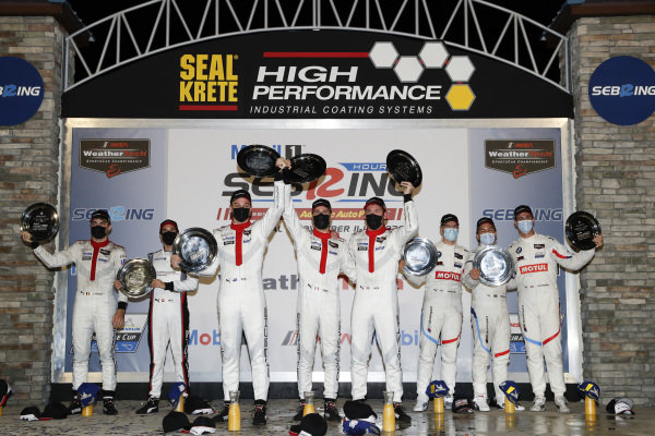Podium:
Winning team: Porsche GT Team
Winning drivers: Nick Tandy, Fred Makowiecki, Earl Bamber
Second place team: Porsche GT Team
Second place drivers: Laurens Vanthoor, Earl Bamber, Neel Jani
Third place team: BMW Team RLL
Third pace drivers: John Edwards, Jesse Krohn, Augusto Farfus Podium:
Winning team: Porsche GT Team
Winning drivers: Nick Tandy, Fred Makowiecki, Earl Bamber
Second place team: Porsche GT Team
Second place drivers: Laurens Vanthoor, Earl Bamber, Neel Jani
Third place team: BMW Team RLL
Third pace drivers: John Edwards, Jesse Krohn, Augusto Farfus