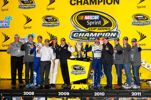 18-20 November, 2016, Homestead, Florida USA
Jimmie Johnson celebrates in championship victory lane
?2016, Russell LaBounty
LAT Photo USA
18-20 November, 2016, Homestead, Florida USA
Jimmie Johnson celebrates in championship victory lane
?2016, Russell LaBounty
LAT Photo USA