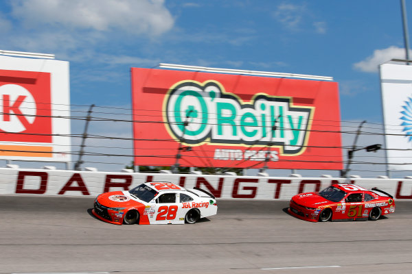 NASCAR XFINITY Series
Sport Clips Haircuts VFW 200
Darlington Raceway, Darlington, SC USA
Saturday 2 September 2017
Dakoda Armstrong, JGL Racing Toyota Camry, Jeremy Clements, RepairableVehicles.com Chevrolet Camaro
World Copyright: Lesley Ann Miller
LAT Images