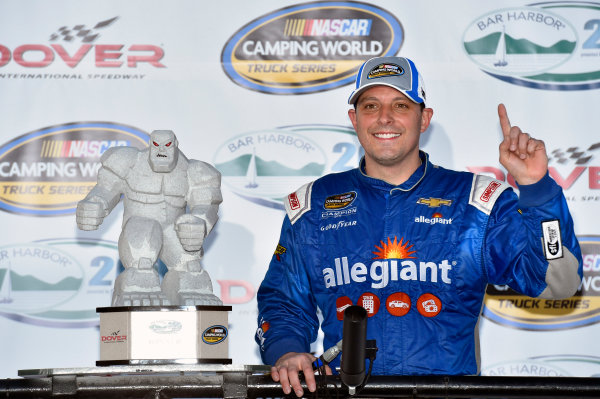 NASCAR Camping World Truck Series
Bar Harbor 200
Dover International Speedway, Dover, DE USA
Friday 2 June 2017
Johnny Sauter, Allegiant Airlines Chevrolet Silverado celebrates his win in Victory Lane
World Copyright: Nigel Kinrade
LAT Images
ref: Digital Image 17DOV1nk06889 NASCAR Camping World Truck Series
Bar Harbor 200
Dover International Speedway, Dover, DE USA
Friday 2 June 2017
Johnny Sauter, Allegiant Airlines Chevrolet Silverado celebrates his win in Victory Lane
World Copyright: Nigel Kinrade
LAT Images
ref: Digital Image 17DOV1nk06889