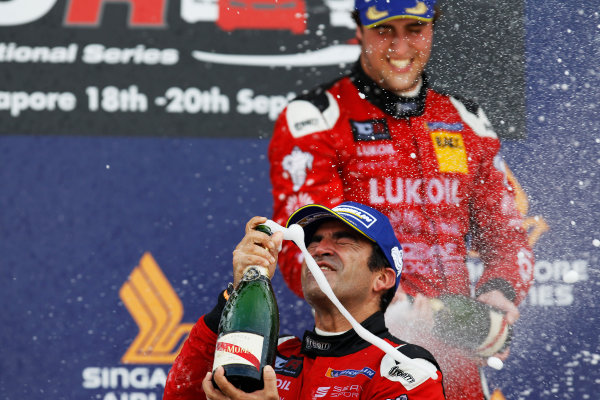 2015 TCR International Series Round 9.
Marina Bay Circuit, Singapore.
Sunday 20 September 2015.
Jordi Gene, No.88 Team Craft-Bamboo LUKOIL, sprays the Champagne on the podium.
World Copyright: Sam Bloxham/LAT Photographic.
ref: Digital Image _G7C4042 2015 TCR International Series Round 9.
Marina Bay Circuit, Singapore.
Sunday 20 September 2015.
Jordi Gene, No.88 Team Craft-Bamboo LUKOIL, sprays the Champagne on the podium.
World Copyright: Sam Bloxham/LAT Photographic.
ref: Digital Image _G7C4042