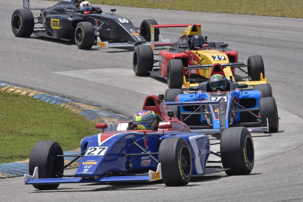 2017 F4 US Championship
Rounds 1-2-3
Homestead-Miami Speedway, Homestead, FL USA
Sunday 9 April 2017
#27 Austin Kaszuba followed by #26 Sam Paley, #29 Jonathan Scarallo, & #86 Brendon Leitch
World Copyright: Dan R. Boyd/LAT Images 2017 F4 US Championship
Rounds 1-2-3
Homestead-Miami Speedway, Homestead, FL USA
Sunday 9 April 2017
#27 Austin Kaszuba followed by #26 Sam Paley, #29 Jonathan Scarallo, & #86 Brendon Leitch
World Copyright: Dan R. Boyd/LAT Images