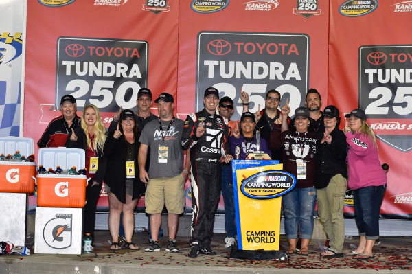 NASCAR Camping World Truck Series
Toyota Tundra 250
Kansas Speedway, Kansas City, KS USA
Friday 12 May 2017
Kyle Busch, Cessna Toyota Tundra celebrates his win in Victory Lane
World Copyright: Nigel Kinrade
LAT Images
ref: Digital Image 17KAN1nk07189 NASCAR Camping World Truck Series
Toyota Tundra 250
Kansas Speedway, Kansas City, KS USA
Friday 12 May 2017
Kyle Busch, Cessna Toyota Tundra celebrates his win in Victory Lane
World Copyright: Nigel Kinrade
LAT Images
ref: Digital Image 17KAN1nk07189