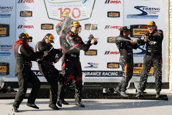 2017 IMSA Continental Tire SportsCar Challenge
Visit Sebring 120
Sebring International Raceway, Sebring, FL USA
Friday 17 March 2017
44, Nissan, Altima, ST, Sarah Cattaneo, Owen Trinkler, 17, Porsche, Porsche Cayman, ST, Spencer Pumpelly, Nick Galante, 56, Porsche, Porsche Cayman, ST, Jeff Mosing, Eric Foss, podium, champagne
World Copyright: MIchael L. Levitt
LAT Images
ref: Digital Image levitt_seb_0317-15523