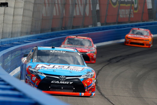 2017 NASCAR Xfinity Series
Service King 300
Auto Club Speedway, Fontana, CA USA
Saturday 25 March 2017
Kyle Busch, NOS Energy Drink Toyota Camry, Erik Jones, Game Stop / Nyko Mini Boss Toyota Camry, Kyle Larson
World Copyright: Lesley Ann Miller/LAT Images
ref: Digital Image lam_170325FON21759