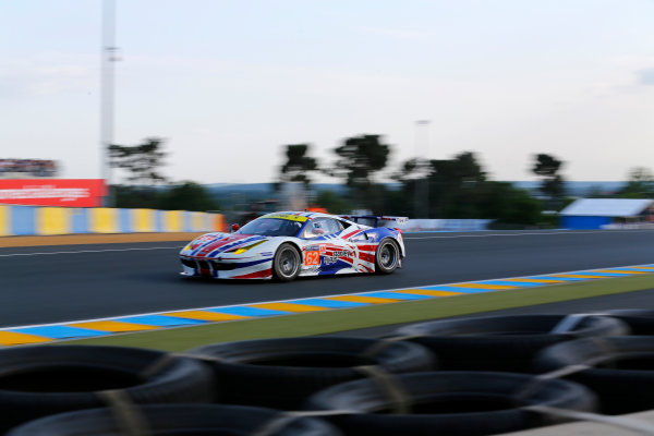 2014 Le Mans 24 Hours.
Circuit de la Sarthe, Le Mans, France.
Wednesday 11 June 2014.
 Yannick Mallegol/Jean-Marc Bachelier/Howard Blank, AF Corse, No.62 Ferrari 458 Italia. 
World Copyright: Adam Warner/LAT Photographic.
ref: Digital Image _L5R0509